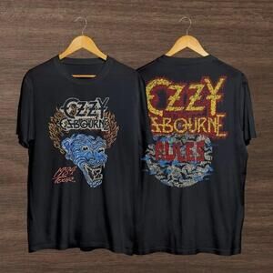 Ozzy Osbourne 1984 Bark At The Moon Tour T-Shirt, Rock Concert Tee 2 Sided